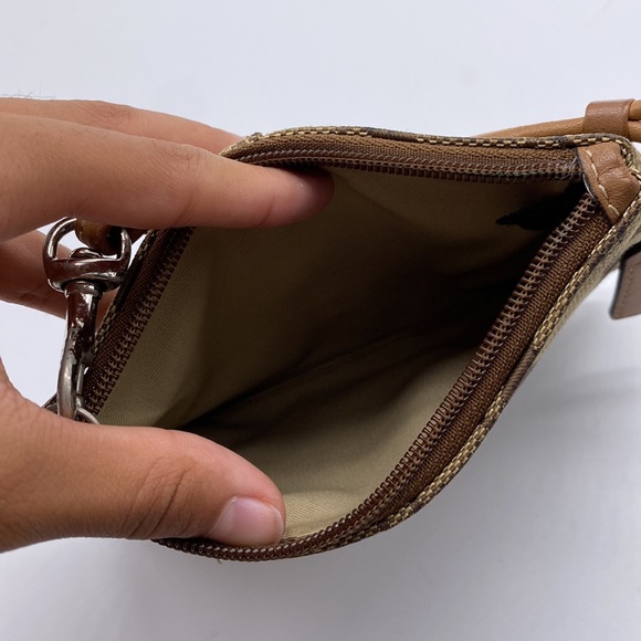 Coach Tan and Brown Wristlet - Picture 3 of 6